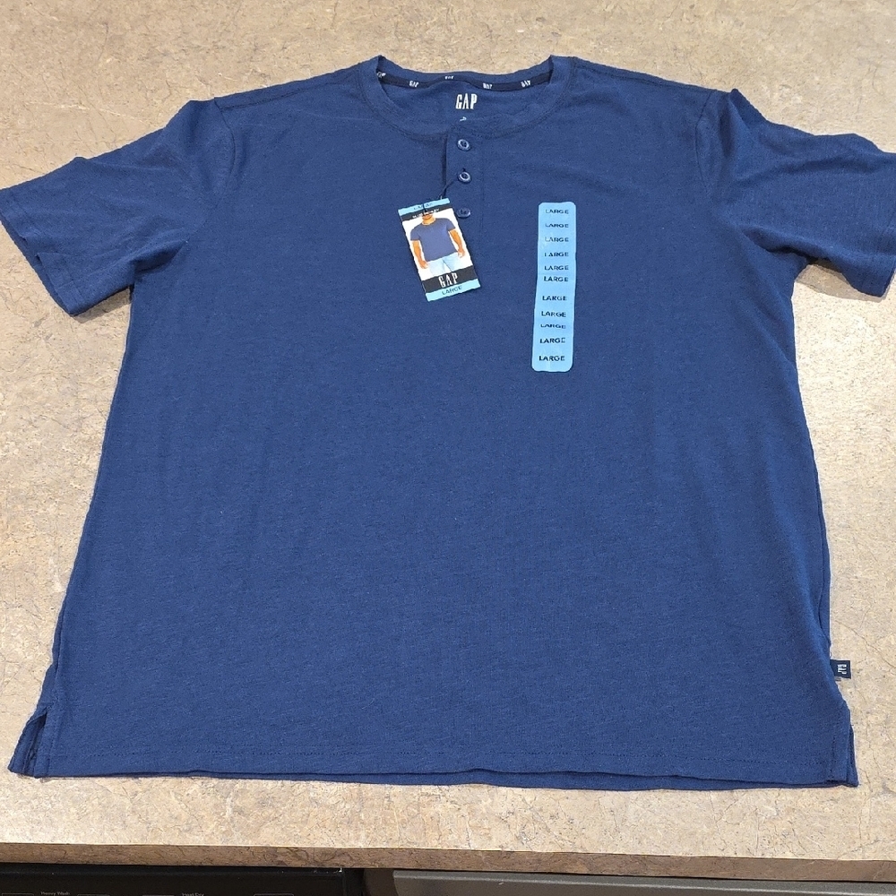 (J37) GAP Blue Short Sleeve Tee Sz Large